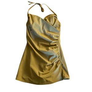 Shape fx swimsuit green one piece swimsuit y2k pin up style size 4